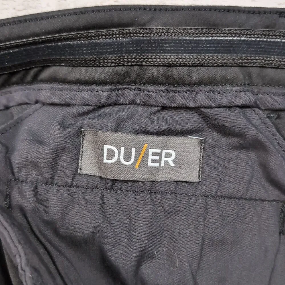 DUER Smart Stretch Pants Mens 30x32‎ (30x31) Black Slim Fit Dress Chino Travel